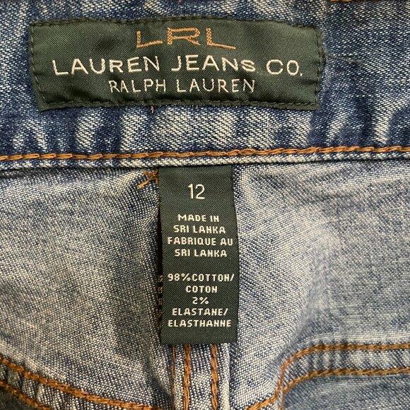 LAUREN JEANS CO. SIZE 12 MEDIUM WASH BLUE JEANS - Picture 5 of 6